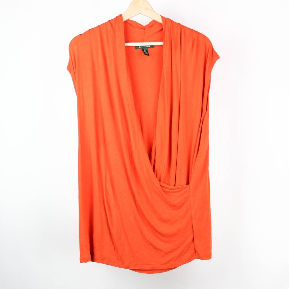 Lauren Blouse Ralph Lauren Faux Wrap Size 2X